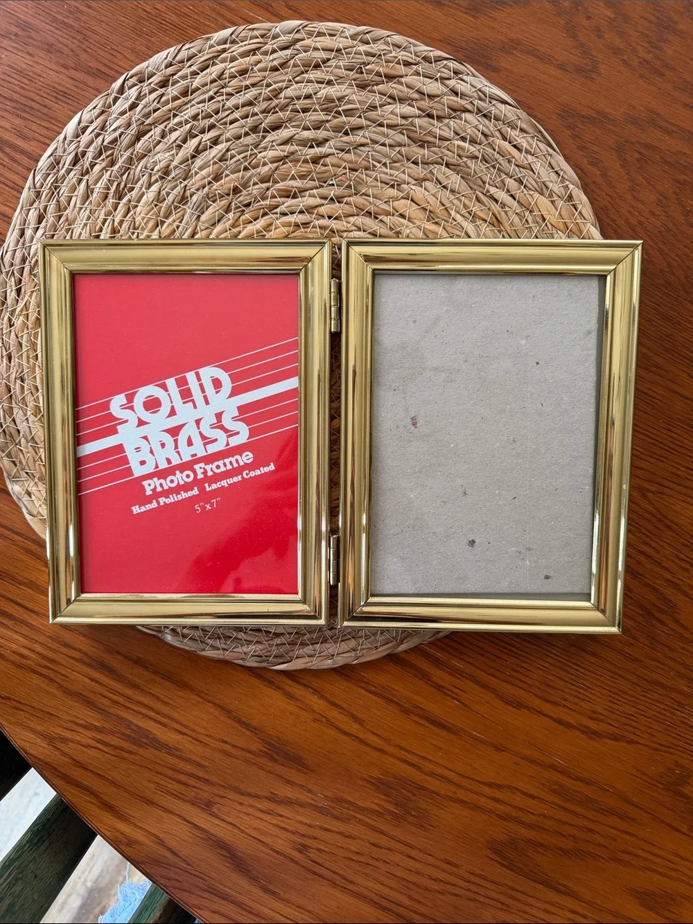 Solid Brass Double Picture Frame 5x7